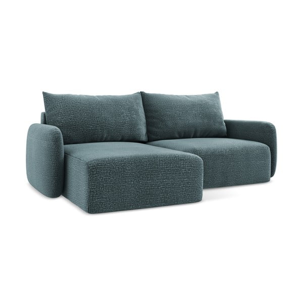 Tyrkysovomodrá rozkladacia/s úložným priestorom rohová pohovka (ľavý roh) Kalena – Makamii-image-1