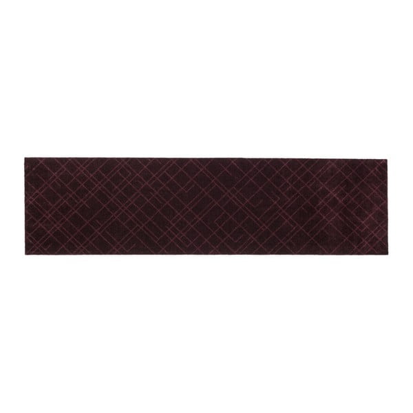 Tmavovínová rohožka Tica copenhagen Lines, 67 × 250 cm