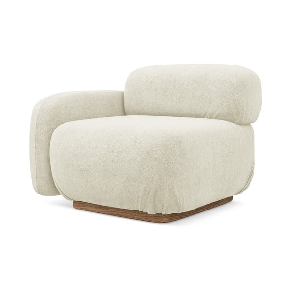 Krémovobiely modul pohovky z textílie buklé (ľavý roh) Ailani – Makamii-image-2