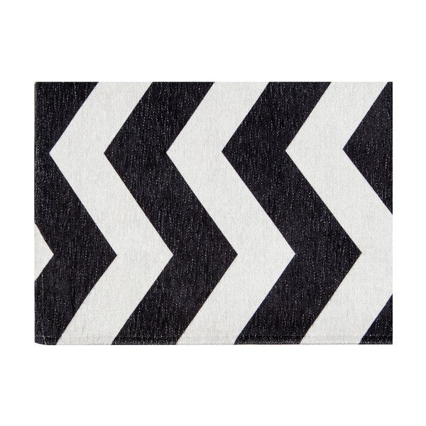 Vysokoodolný kuchynský koberec Webtappeti Optical Black White, 130 × 190 cm-image-4