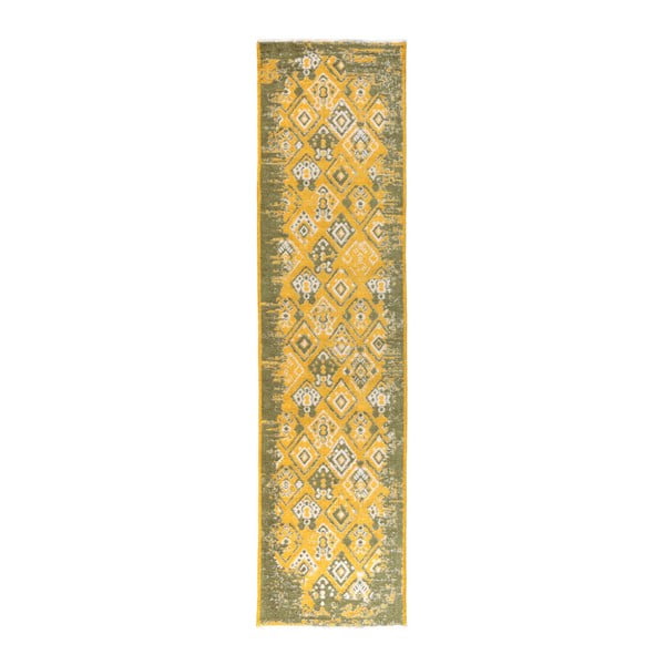 Žlto-zelený obojstranný koberec Homemania Halimod Maleah, 300 × 75 cm