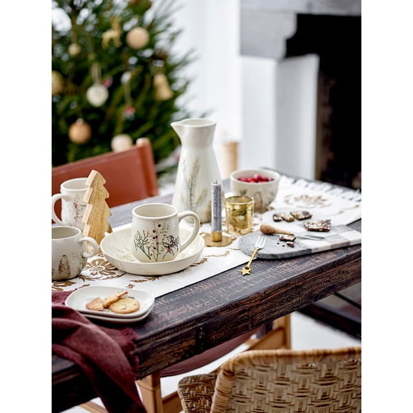 Krémová miska s vianočným motívom z kameniny 450 ml Hollie – Bloomingville-image-1