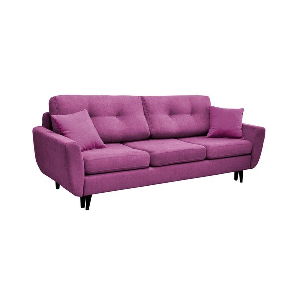Fialová trojmiestna rozkladacia pohovka s čiernymi nohami Mazzini Sofas Jasmin-image-3