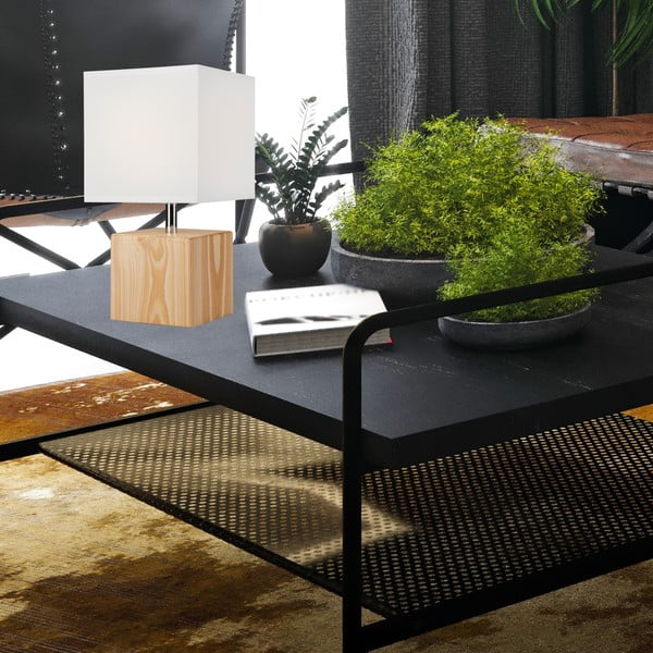 Svetlohnedá stolná lampa s textilným tienidlom, výška 29,5 cm Natura – LAMKUR-image-1