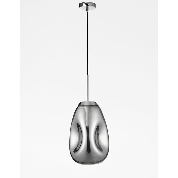 Sklenené závesné svietidlo v lesklej striebornej farbe ø 22 cm Lava – Nova Luce-image-4