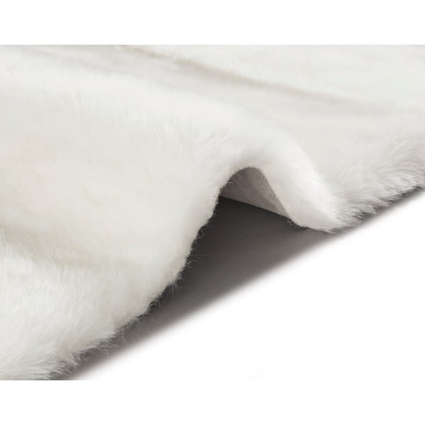 Biela umelá kožušina Mint Rugs Uni Soft, 140 × 90 cm-image-1