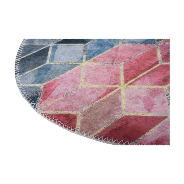 Ružovo-svetlosivý umývateľný okrúhly koberec ø 100 cm – Vitaus-image-2