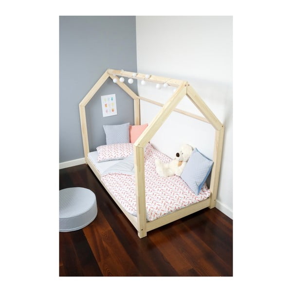 Detská posteľ z masívu v tvare domčeka TERY 80x160 cm-image-3