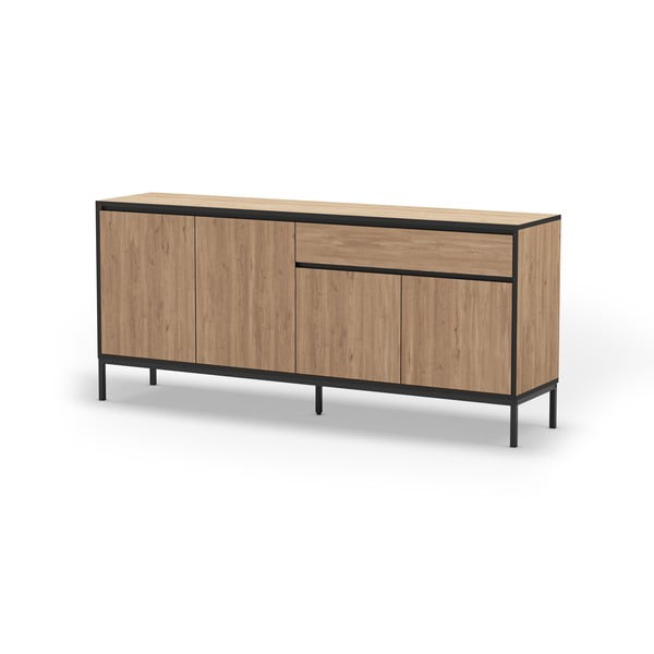 Nízka komoda v dekore duba v prírodnej farbe 180x80 cm Lorenza – Marckeric-image-2