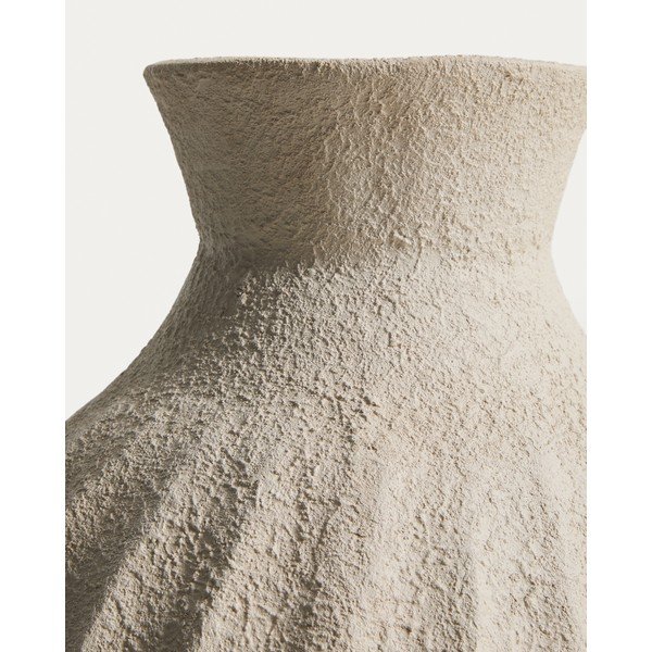 Krémovobiela ručne vyrobená/vysoká váza z papiermaša (výška  67 cm) Arquena – Kave Home-image-4