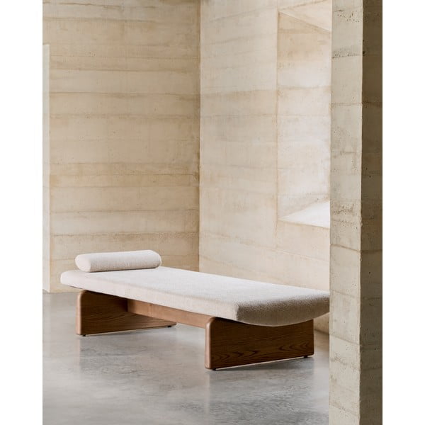 Béžová/v tmavoprírodnej farbe ženilková leňoška (variabilný roh) Topaz – Kave Home-image-1