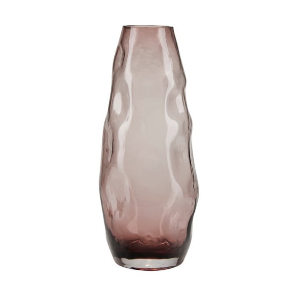 Svetloružová sklenená váza Bahne & CO, výška 28 cm
