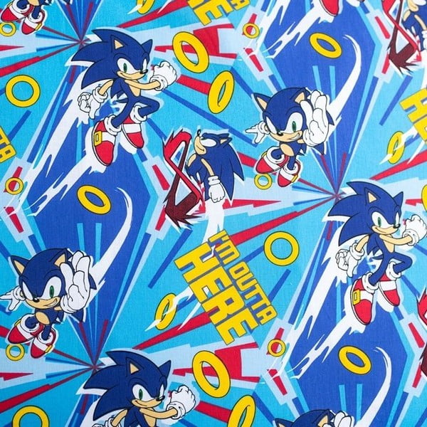 Modré bavlnené detské obliečky na jednolôžko 140x200 cm Sonic "Let´s go" – Jerry Fabrics-image-4