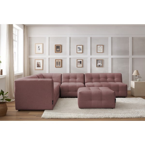 Tmavoružová rohová pohovka (ľavý roh) Kleber - Bobochic Paris-image-1