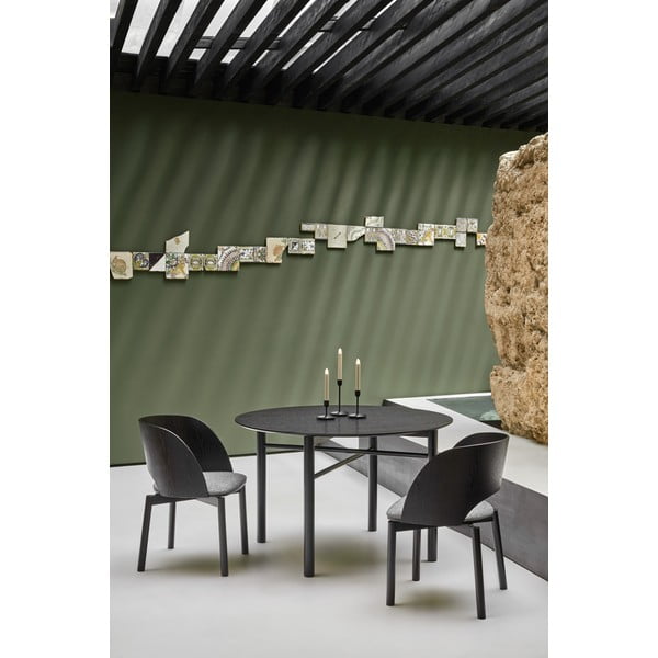 Čierny okrúhly jedálenský stôl Teulat Junco, ø 120 cm-image-1