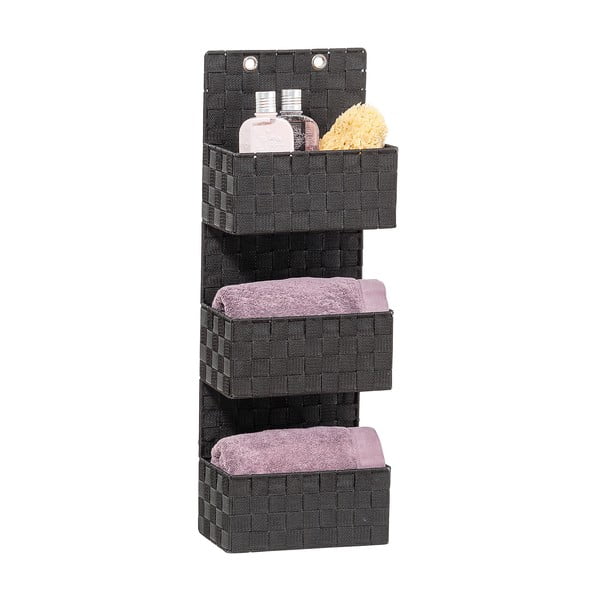 Čierny trojitý kúpeľňový organizér Wenko Adria-image-1