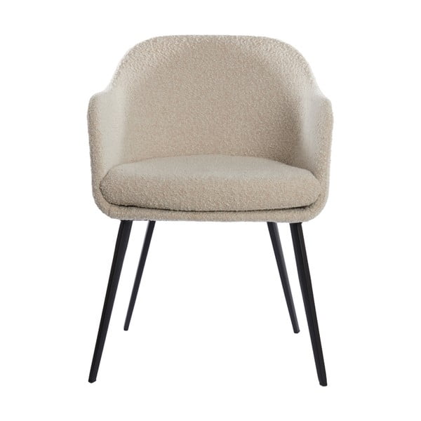 Krémovobiele čalúnené jedálenské kreslo s podrúčkami Leone – Light & Living-image-1