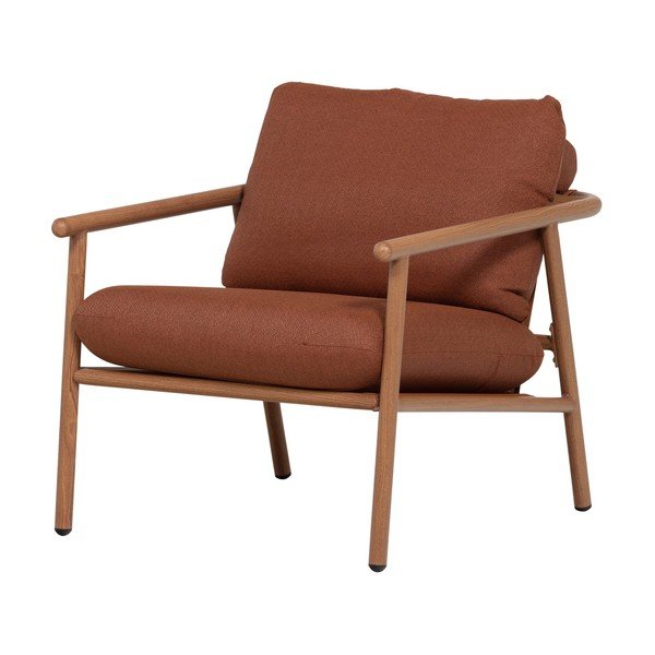 Kovové/polstrované záhradné kreslo v terakotovej farbe Cavero – WOOOD