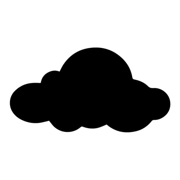 Čierna nástenná tabuľová samolepka LineArtistica Cloud, 50 × 30 cm