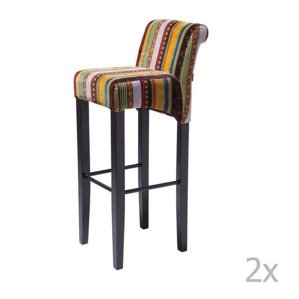 Sada 2 barových stoličiek s podnožou z bukového dreva Kare Design British