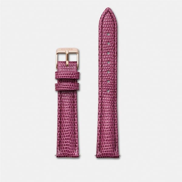 Ružový kožený remienok s detailmi vo farbe ružového zlata k hodinkám Cluse Minuit