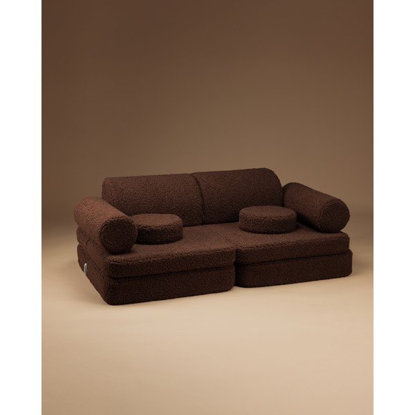 Tmavohnedá detský pohovkový vankúš buklé Warm Hazel – Wigiwama-image-1