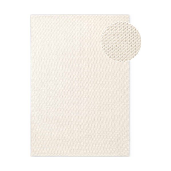 Krémovobiely ručne tkaný vlnený koberec 140x200 cm Lyon Beans – Elle Decoration