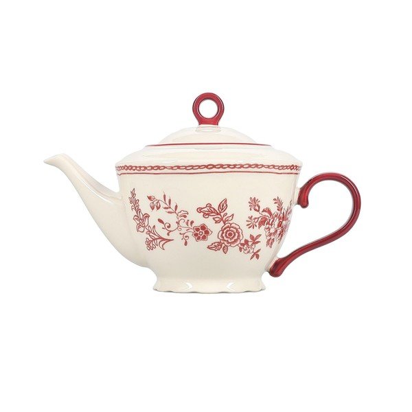 Vínovočervená/slonovinová porcelánová kanvica na čaj 920 ml Cyril – S|P Collection