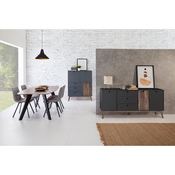 Antracitovosivá vysoká komoda Marckeric Kiara-image-1