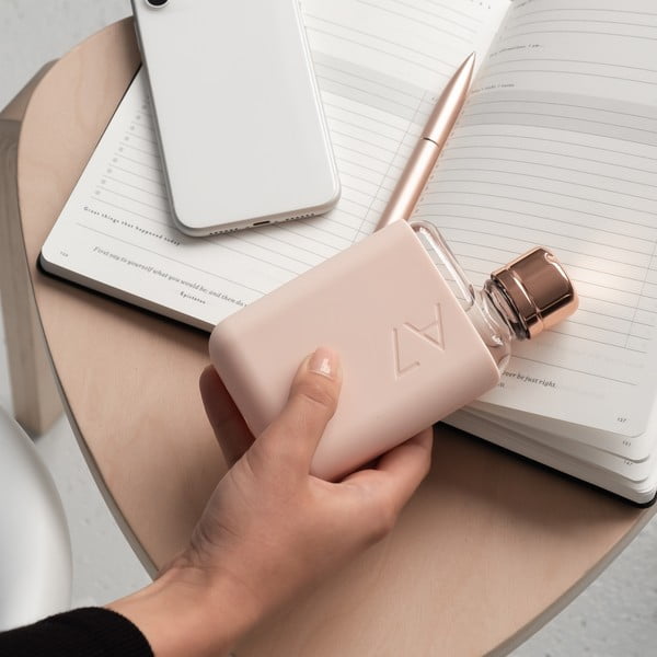 Ružové silikonové puzdro na ploskú fľašu Memobottle A7 Sleeve-image-3