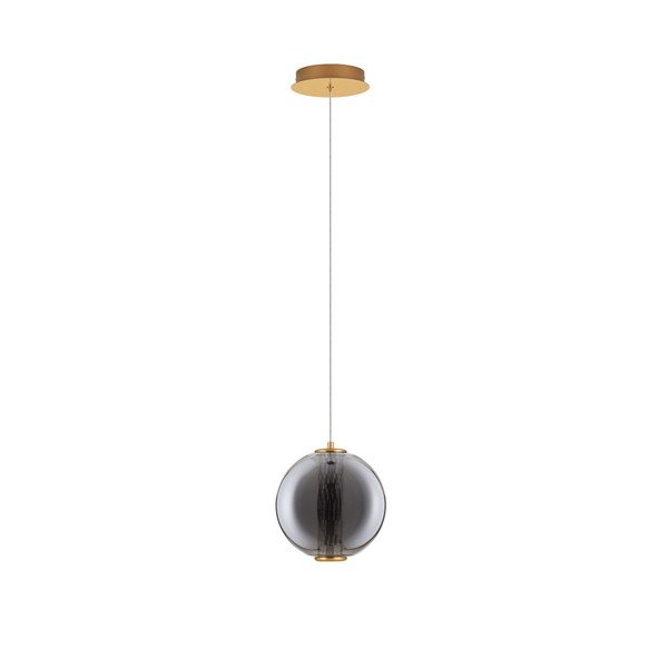 Sivé kovové LED závesné svietidlo so skleneným tienidlom ø 22 cm Navi – Nova Luce
