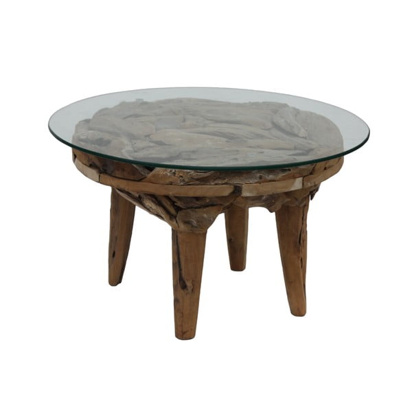 Konferenčný stolík z teakového dreva HSM Collection Foe, ⌀ 60 cm

