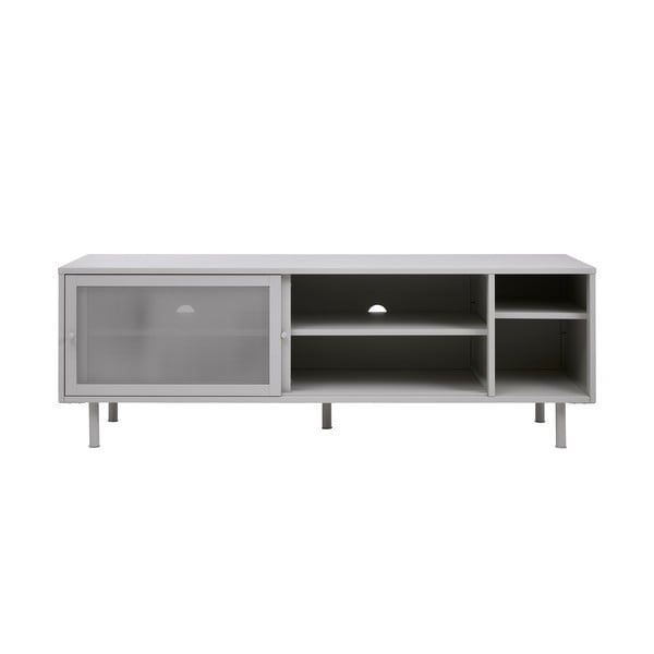 Sivý kovový TV stolík 160x55x45 cm Veep – Unique Furniture-image-3