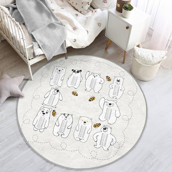 Krémovobiely detský koberec ø 100 cm Comfort – Mila Home-image-3