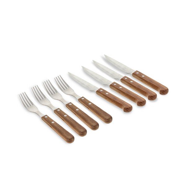 Antikoro steakové príbory v súprave 8 ks v striebornej farbe/v prírodnej farbe – Holm-image-2