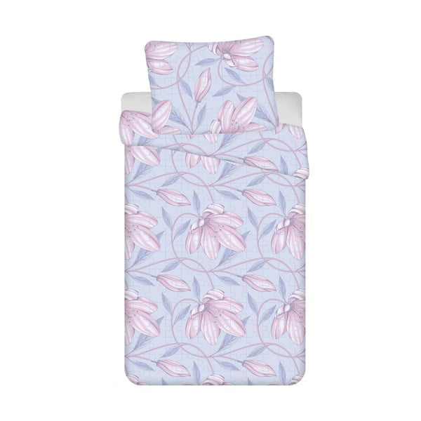 Svetlomodro-ružové 4-dielne bavlnené obliečky na jednolôžko 140x200 cm Orona – Jerry Fabrics