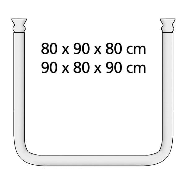 Biela univerzálna rohová tyč na sprchový záves Wenko, ø 2,5 cm-image-3