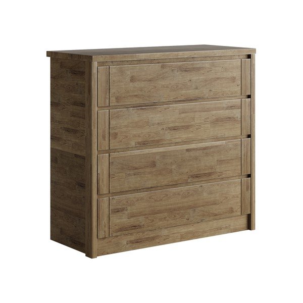 Hnedá nízka komoda z dubového dreva 105x96 cm Timo – Olivia Living