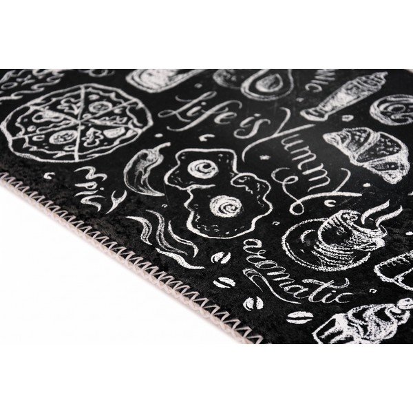 Čierny prateľný behúň 80x200 cm Life Is Yummy – Vitaus-image-2