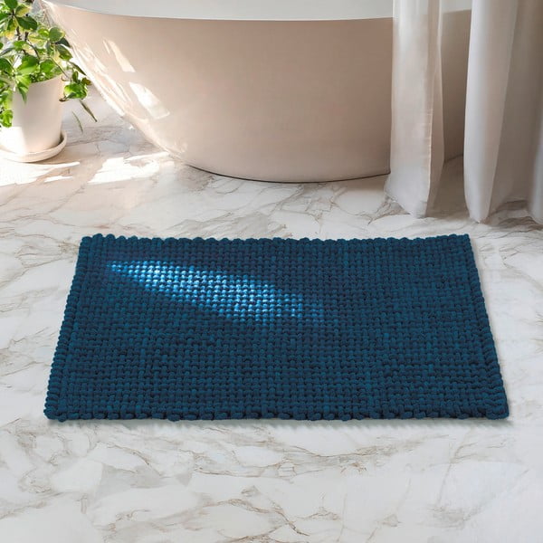 Tmavomodrá textilná kúpeľňová predložka 50x80 cm Covelo – Wenko-image-1