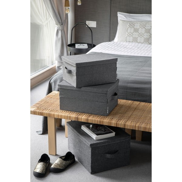 Sivý látkový úložný box s vekom 35x26x19 cm Soft Storage – Bigso-image-4