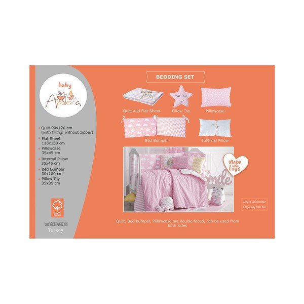 Ružové detské bavlnené obliečky s plachtou na jednolôžko Mike & Co. NEW YORK Carino, 90 x 120 cm-image-3