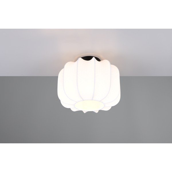 Biele kovové stropné svietidlo s textilným tienidlom ø 25 cm Madleine – Reality-image-1