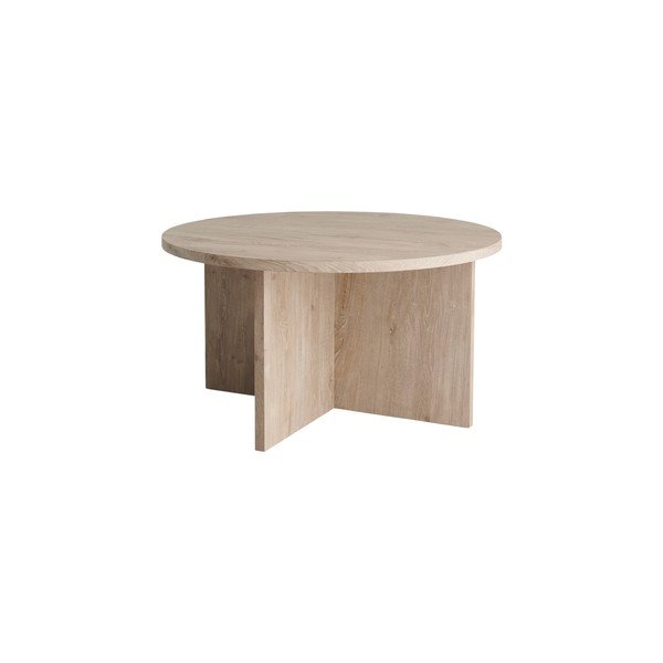 Okrúhly konferenčný stolík z MDF v svetlo prírodnej farbe ø 85 cm Poppy – Ellos Home
