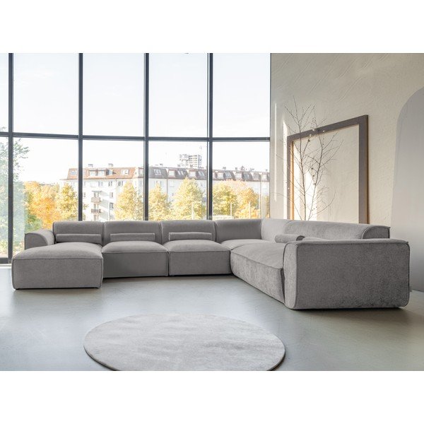 Svetlosivá rohová pohovka (pravý roh/do tvaru "U") Flex Felix – Miuform-image-1