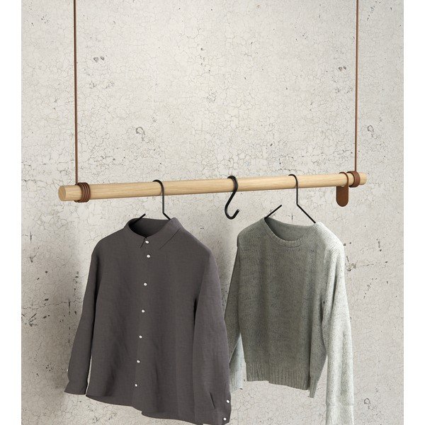 Nástenný vešiak z dubového dreva v prírodnej farbe 110 cm Swing L – LIND DNA-image-1