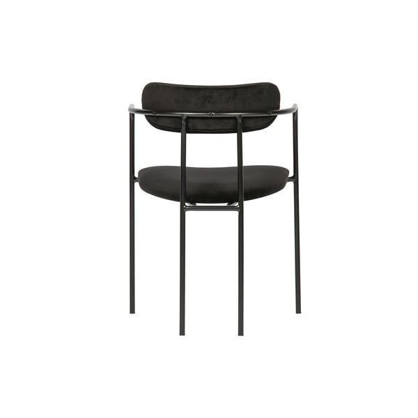 Čierna zamatová jedálenská stolička Ivy – WOOOD-image-4