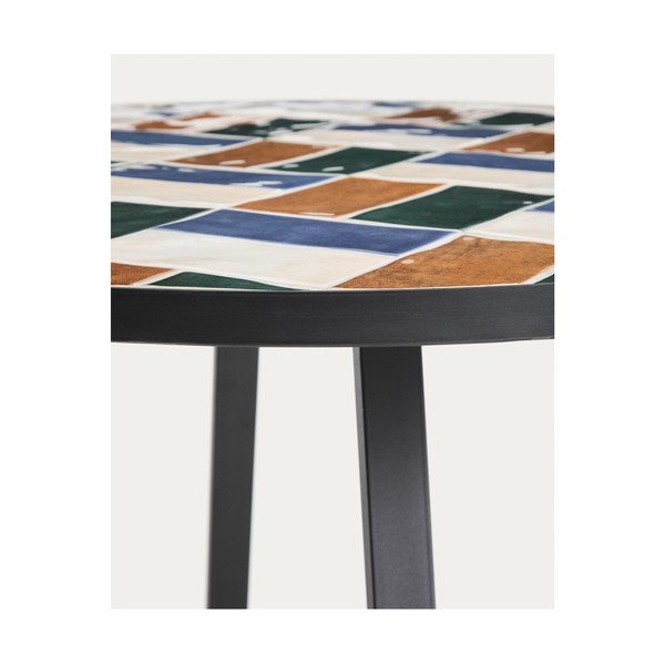 Okrúhly záhradný jedálenský stôl s keramickou doskou ø 90 cm Tella – Kave Home-image-4