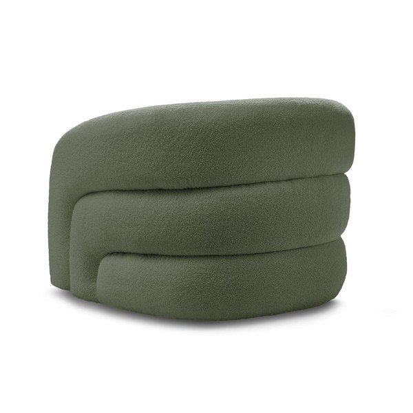 Zelené otočné kreslo z textílie buklé Elina – Bobochic Paris-image-4