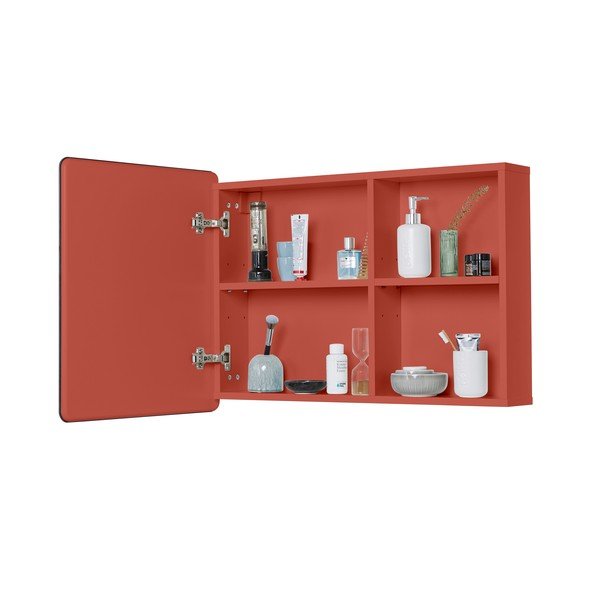 Červená závesná/so zrkadlom kúpeľňová skrinka 80x58 cm Color Bath – Tom Tailor-image-4